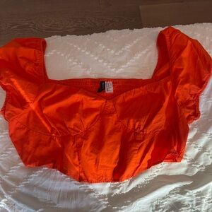 H&M bright orange crop top